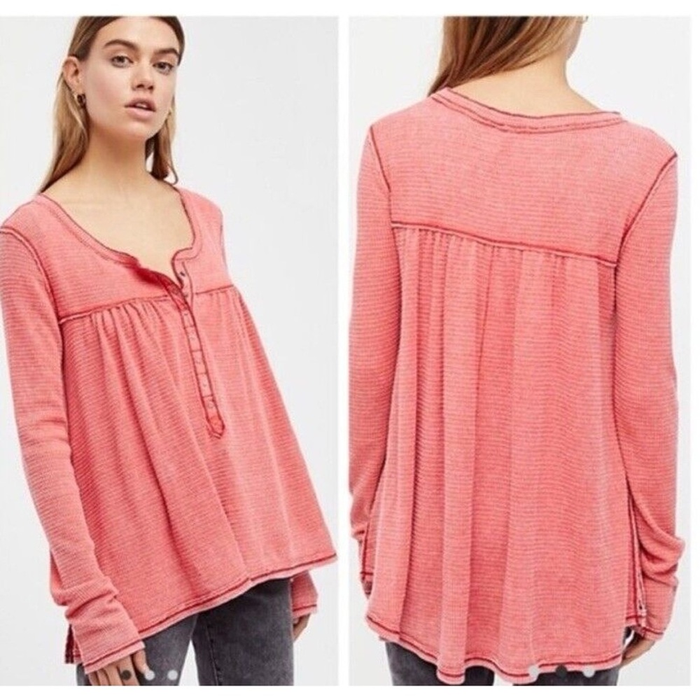 We The Free Red Long Sleeve Tunic Medium